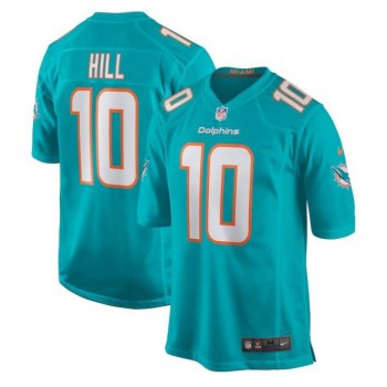 Men's Miami Dolphins #10 Tyreek Hill Aqua Stitched Game Jersey Men's Miami Dolphins #10 Tyreek Hill Aqua Stitched Game Jersey