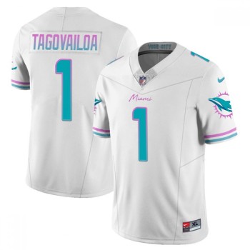 Men's Miami Dolphins #1 Tua Tagovailoa White 2023 F.U.S.E Alternate Vapor Limited Stitched Football Jersey Men's Miami Dolphins #1 Tua Tagovailoa White 2023 F.U.S.E Alternate Vapor Limited Stitched Football Jersey