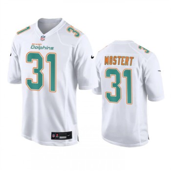 Men's Miami Dolphins #31 Raheem Mostert White Fashion Vapor Untouchable Stitched Football Jersey Men's Miami Dolphins #31 Raheem Mostert White Fashion Vapor Untouchable Stitched Football Jersey
