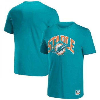 Men's Miami Dolphins x Staple Aqua Logo Lockup T-Shirt Men's Miami Dolphins x Staple Aqua Logo Lockup T-Shirt