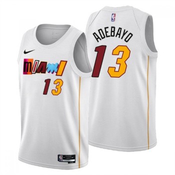 Men's Miami Heat #13 Bam Adebayo 2022/23 White City Edition Stitched Jersey Men's Miami Heat #13 Bam Adebayo 2022/23 White City Edition Stitched Jersey