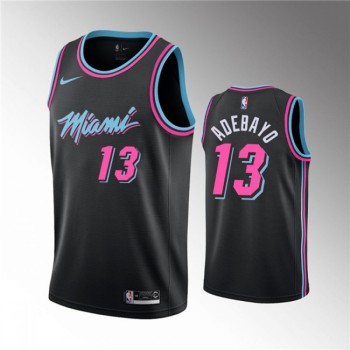 Men's Miami Heat #13 Bam Adebayo Black City Edition Stitched Jersey Men's Miami Heat #13 Bam Adebayo Black City Edition Stitched Jersey