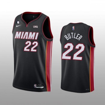 Men's Miami Heat #22 Jimmy Butler Black Icon Edition 75th Anniversary Stitched Jersey Men's Miami Heat #22 Jimmy Butler Black Icon Edition 75th Anniversary Stitched Jersey