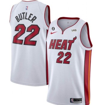 Men's Miami Heat #22 Jimmy Butler White With NO.6 Patch Stitched Jersey Men's Miami Heat #22 Jimmy Butler White With NO.6 Patch Stitched Jersey