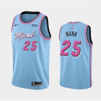 Men's Miami Heat #25 Kendrick Nunn City Edition Blue Stitched NBA Jersey Men's Miami Heat #25 Kendrick Nunn City Edition Blue Stitched NBA Jersey