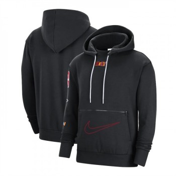 Men's Miami Heat Black 2022/23 City Edition Courtside Heavyweight Fleece Pullover Hoodie Men's Miami Heat Black 2022/23 City Edition Courtside Heavyweight Fleece Pullover Hoodie