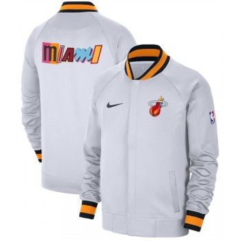 Men's Miami Heat White 2022/23 City Edition Full-Zip Jacket Men's Miami Heat White 2022/23 City Edition Full-Zip Jacket