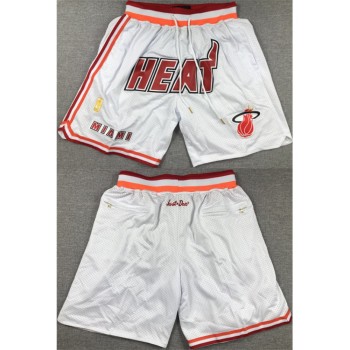 Men's Miami Heat White Shorts (Run Small) Men's Miami Heat White Shorts (Run Small)