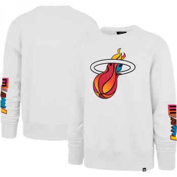 Men's Miami Heat '47 White 2022/23 City Edition Two-Peat Headline Pullover Sweatshirt Men's Miami Heat '47 White 2022/23 City Edition Two-Peat Headline Pullover Sweatshirt