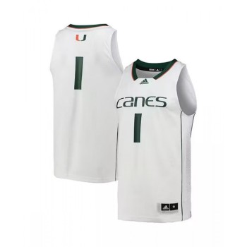 Men's Miami Hurricanes #1 White Swingman Stitched Basketball Jerseys Men's Miami Hurricanes #1 White Swingman Stitched Basketball Jerseys