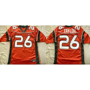Men's Miami Hurricanes #26 Sean Taylor Orange 2001-03 Stitched Football Jerseys Men's Miami Hurricanes #26 Sean Taylor Orange 2001-03 Stitched Football Jerseys