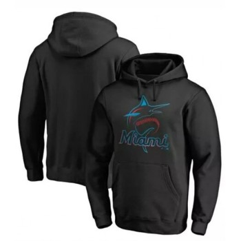 Men's Miami Marlins Black Hoodie Men's Miami Marlins Black Hoodie