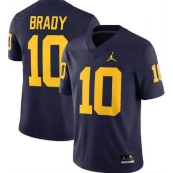 Men's Michigan Wolverines #10 Tom Brady Navy Blue Stitched Jersey Men's Michigan Wolverines #10 Tom Brady Navy Blue Stitched Jersey