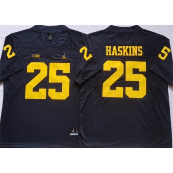Men's Michigan Wolverines #25 HASKINS Blue Stitched Jersey Men's Michigan Wolverines #25 HASKINS Blue Stitched Jersey