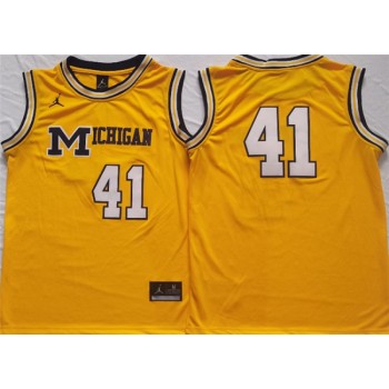 Men's Michigan Wolverines #41 Glen Rice Yellow Stitched Jersey Men's Michigan Wolverines #41 Glen Rice Yellow Stitched Jersey