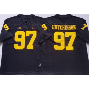 Men's Michigan Wolverines #97 HUTCHINSON Blue Stitched Jersey Men's Michigan Wolverines #97 HUTCHINSON Blue Stitched Jersey