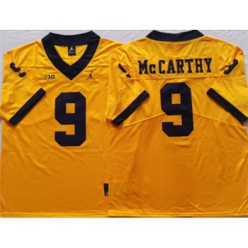 Men's Michigan Wolverines #9 McCARTHY Yellow Stitched Jersey Men's Michigan Wolverines #9 McCARTHY Yellow Stitched Jersey