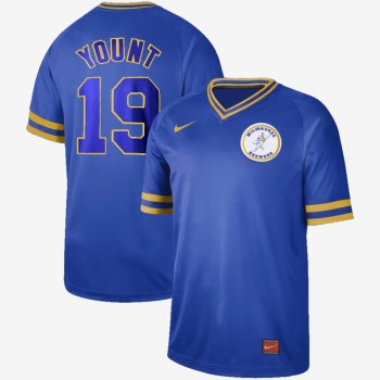 Men's Milwaukee Brewers #19 Robin Yount Cooperstown Collection Legend Stitched MLB Jersey Men's Milwaukee Brewers #19 Robin Yount Cooperstown Collection Legend Stitched MLB Jersey