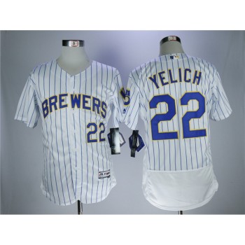 Men's Milwaukee Brewers #22 Christian Yelich White Flexbase Stitched MLB Jersey Men's Milwaukee Brewers #22 Christian Yelich White Flexbase Stitched MLB Jersey