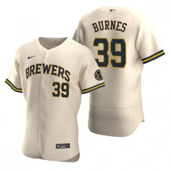 Men's Milwaukee Brewers #39 Corbin Burnes Cream Flex Base Stitched MLB Jersey Men's Milwaukee Brewers #39 Corbin Burnes Cream Flex Base Stitched MLB Jersey