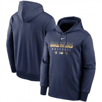 Men's Milwaukee Brewers Navy 2022 Performance Pullover Hoodie Men's Milwaukee Brewers Navy 2022 Performance Pullover Hoodie