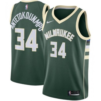 Men's Milwaukee Bucks #34 Giannis Antetokounmpo Green Icon Edition Stitched Swingman Jersey Men's Milwaukee Bucks #34 Giannis Antetokounmpo Green Icon Edition Stitched Swingman Jersey