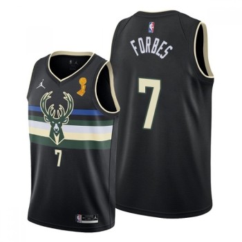 Men's Milwaukee Bucks #7 Bryn Forbes 2021 Black Finals Champions Stitched Basketball Jersey Men's Milwaukee Bucks #7 Bryn Forbes 2021 Black Finals Champions Stitched Basketball Jersey