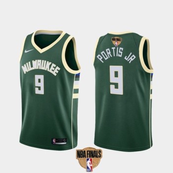 Men's Milwaukee Bucks #9 Bobby Portis JR 2021 NBA Finals Green Association Edition Stitched Jersey Men's Milwaukee Bucks #9 Bobby Portis JR 2021 NBA Finals Green Association Edition Stitched Jersey