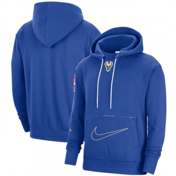 Men's Milwaukee Bucks Royal 2022/23 City Edition Courtside Heavyweight Fleece Pullover Hoodie Men's Milwaukee Bucks Royal 2022/23 City Edition Courtside Heavyweight Fleece Pullover Hoodie