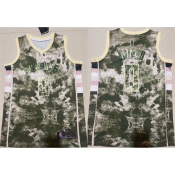 Men's Milwaukee Bucks #0 Damian Lillard Green/White Stitched Basketball Jersey Men's Milwaukee Bucks #0 Damian Lillard Green/White Stitched Basketball Jersey