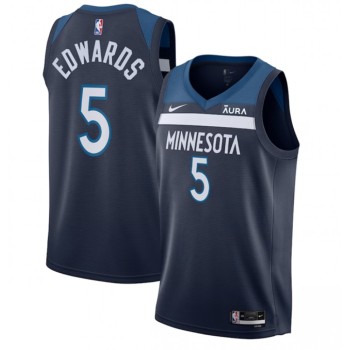 Men's Minnesota Timberwolves #5 Anthony Edwards Navy Icon Edition Stitched Jersey Men's Minnesota Timberwolves #5 Anthony Edwards Navy Icon Edition Stitched Jersey