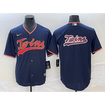 Men's Minnesota Twins Navy Team Big Logo Cool Base Stitched Jersey Men's Minnesota Twins Navy Team Big Logo Cool Base Stitched Jersey