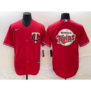 Men's Minnesota Twins Red Team Big Logo Cool Base Stitched Jersey Men's Minnesota Twins Red Team Big Logo Cool Base Stitched Jersey