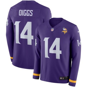 Men's Minnesota Vikings #14 Stefon Diggs Purple Therma Long Sleeve Stitched NFL Jersey Men's Minnesota Vikings #14 Stefon Diggs Purple Therma Long Sleeve Stitched NFL Jersey