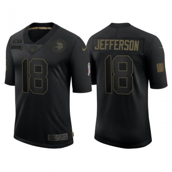 Men's Minnesota Vikings #18 Justin Jefferson 2020 Black Salute To Search Limited Jersey Men's Minnesota Vikings #18 Justin Jefferson 2020 Black Salute To Search Limited Jersey