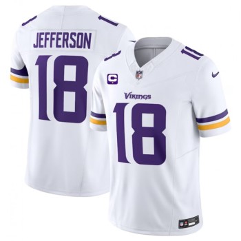 Men's Minnesota Vikings #18 Justin Jefferson White 2023 F.U.S.E. With 1-Star C Patch Vapor Untouchable Limited Stitched Jersey Men's Minnesota Vikings #18 Justin Jefferson White 2023 F.U.S.E. With 1-Star C Patch Vapor Untouchable Limited Stitched Jersey
