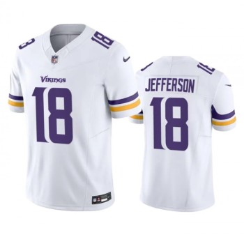Men's Minnesota Vikings #18 Justin Jefferson White 2023 F.U.S.E. Vapor Untouchable Stitched Jersey Men's Minnesota Vikings #18 Justin Jefferson White 2023 F.U.S.E. Vapor Untouchable Stitched Jersey