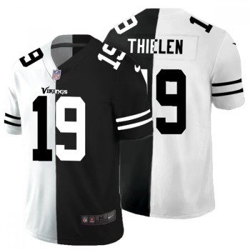Men's Minnesota Vikings #19 Adam Thielen Black & White Split Limited Stitched Jersey Men's Minnesota Vikings #19 Adam Thielen Black & White Split Limited Stitched Jersey