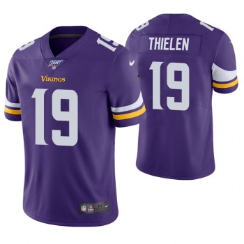 Men's Minnesota Vikings #19 Adam Thielen Purple 2019 100th Season Vapor Untouchable Limited Stitched NFL Jersey Men's Minnesota Vikings #19 Adam Thielen Purple 2019 100th Season Vapor Untouchable Limited Stitched NFL Jersey