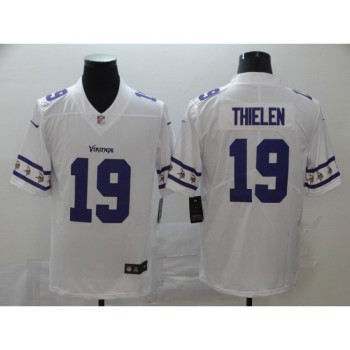 Men's Minnesota Vikings #19 Adam Thielen White 2019 Team Logo Limited Stitched NFL Jersey Men's Minnesota Vikings #19 Adam Thielen White 2019 Team Logo Limited Stitched NFL Jersey