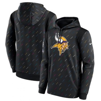 Men's Minnesota Vikings 2021 Charcoal Crucial Catch Therma Pullover Hoodie Men's Minnesota Vikings 2021 Charcoal Crucial Catch Therma Pullover Hoodie