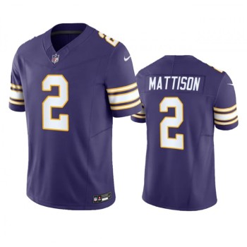 Men's Minnesota Vikings #2 Alexander Mattison Purple 2023 F.U.S.E. Vapor Untouchable Limited Stitched Jersey Men's Minnesota Vikings #2 Alexander Mattison Purple 2023 F.U.S.E. Vapor Untouchable Limited Stitched Jersey