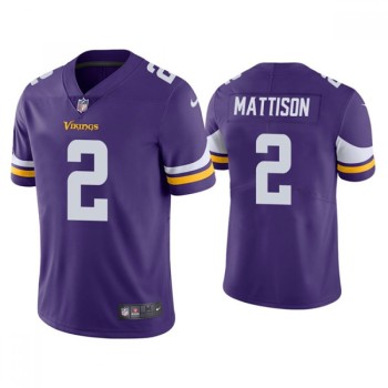 Men's Minnesota Vikings #2 Alexander Mattison Purple Vapor Untouchable Limited Stitched Jersey Men's Minnesota Vikings #2 Alexander Mattison Purple Vapor Untouchable Limited Stitched Jersey
