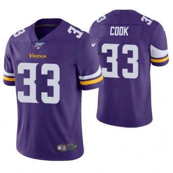 Men's Minnesota Vikings #33 Dalvin Cook Purple 2019 100th Season Vapor Untouchable Limited Stitched NFL Jersey Men's Minnesota Vikings #33 Dalvin Cook Purple 2019 100th Season Vapor Untouchable Limited Stitched NFL Jersey