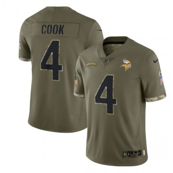 Men's Minnesota Vikings #4 Dalvin Cook Olive 2022 Salute To Service Limited Stitched Jersey Men's Minnesota Vikings #4 Dalvin Cook Olive 2022 Salute To Service Limited Stitched Jersey