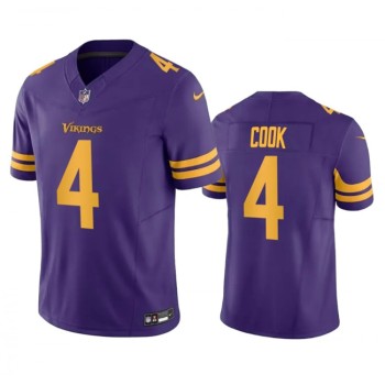 Men's Minnesota Vikings #4 Dalvin Cook Purple 2023 F.U.S.E. Color Rush Stitched Jersey Men's Minnesota Vikings #4 Dalvin Cook Purple 2023 F.U.S.E. Color Rush Stitched Jersey