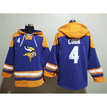 Men's Minnesota Vikings #4 Dalvin Cook Purple/Yellow Ageless Must-Have Lace-Up Pullover Hoodie Men's Minnesota Vikings #4 Dalvin Cook Purple/Yellow Ageless Must-Have Lace-Up Pullover Hoodie