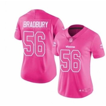 Men's Minnesota Vikings #56 Garrett Bradbury Pink Vapor Untouchable Limited Stitched Jersey Men's Minnesota Vikings #56 Garrett Bradbury Pink Vapor Untouchable Limited Stitched Jersey