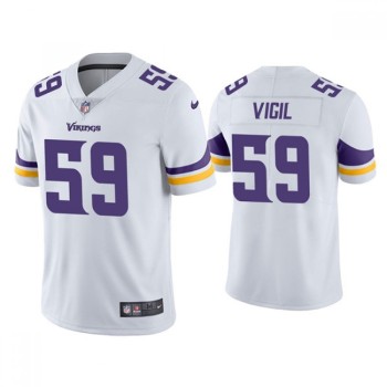 Men's Minnesota Vikings #59 Nick Vigil White Vapor Untouchable Limited Stitched Jersey Men's Minnesota Vikings #59 Nick Vigil White Vapor Untouchable Limited Stitched Jersey