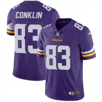 Men's Minnesota Vikings #83 Tyler Conklin Purple Vapor Untouchable Limited Stitched NFL Jersey Men's Minnesota Vikings #83 Tyler Conklin Purple Vapor Untouchable Limited Stitched NFL Jersey